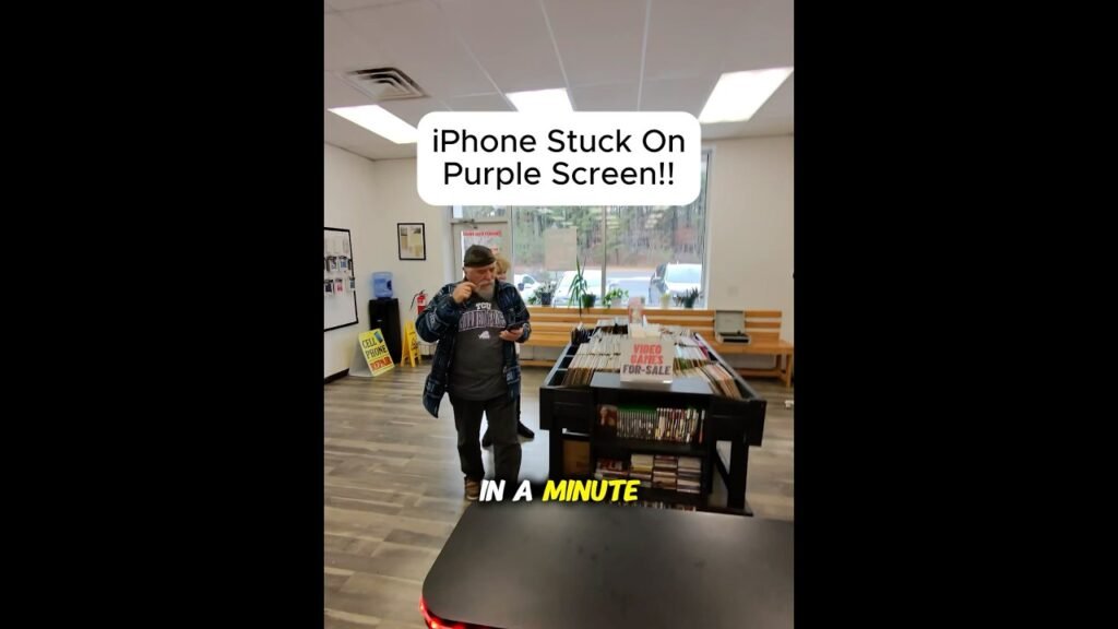 IPHONE STUCK ON PURPLE SCREEN!!! #education #brokenfix #smartphone #problemfix #brokendisplay