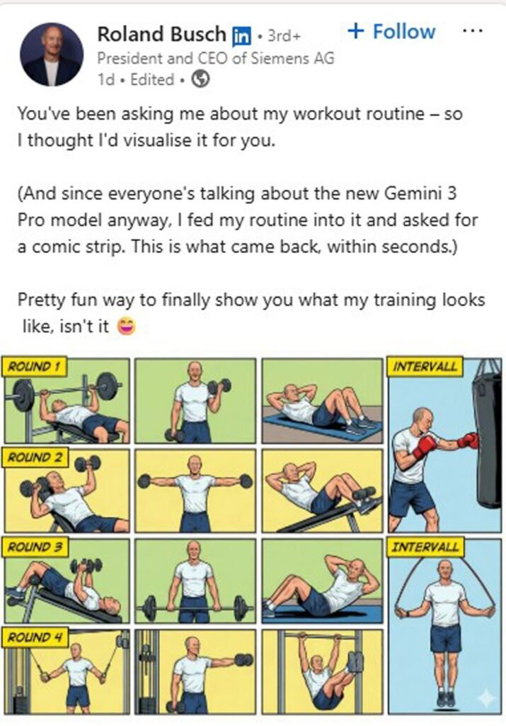 Siemens’ Push Into AI Extends to CEO’s Workout Routine