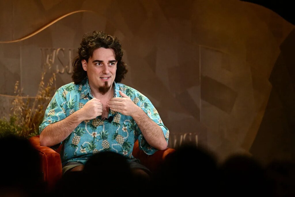 Palmer Luckey, founder of Oculus and Anduril Industries, speaks during The Wall Street Journal