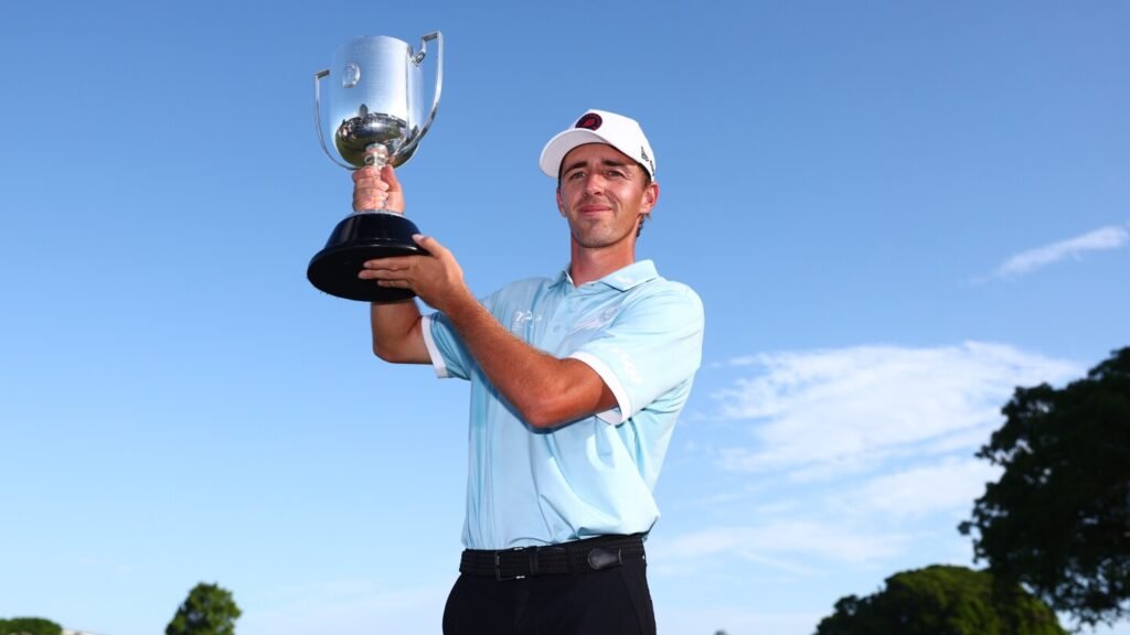 Spain’s David Puig has claimed the biggest title of his professional career and joined countryman great Seve Ballesteros by winning the Australian PGA Championship