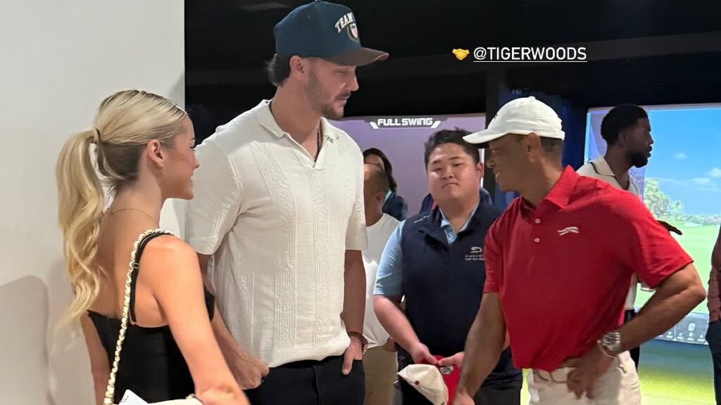 Livvy Dunne and Paul Skenes cozy up to Tiger Woods behind the scenes at golf event… before gymnast displays her skills Livvy Dunne and Paul Skenes cozy up to Tiger Woods behind the scenes at golf event... before gymnast displays her skills