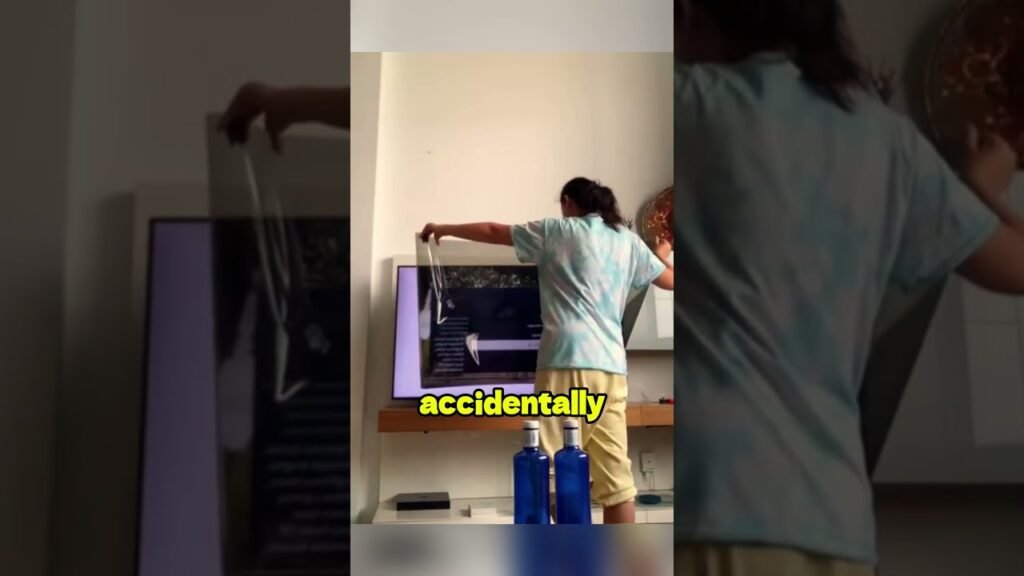 do not remove the protective film from the TV