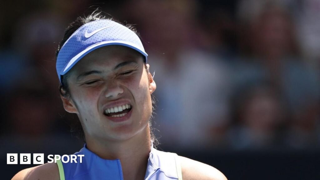 Out-of-sorts Raducanu out in Australian Open second round Emma Raducanu reacts to missing a point
