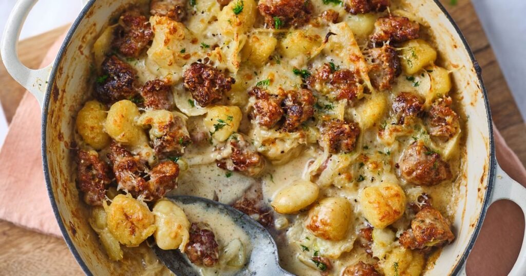 Sausage & fennel gnocchi bake