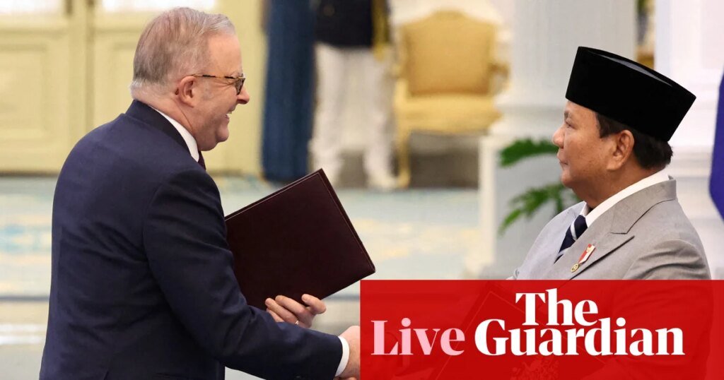 Australia news live: PM praises ‘very significant’ Indonesia security pact; Nationals MP holds hope for Coalition reunion